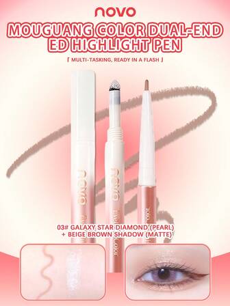 NOVO Dual-Ended Eyebrow Pencil, Smooth Texture, Fine And Seamless Application, Naturally Sculpt And Highlight Eyebrows, Suitable For Daily Use, Travel, Parties, And Gifting