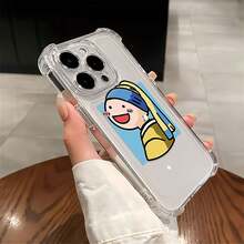 Qué giro divertido en una clásica obra maestra Funda para teléfono Compatible con fundas para teléfonos   17  16 Pro Max  15 Pro Max  13 y  12 Fabricada en material de TPU, proporciona protección contra golpes y caídas Un regalo perfecto para familiares, amigos, novios, novias y Halloween - transparente - Ver 4