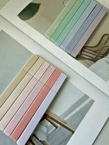 6支装Morandi Aesthetic方形荧光笔，笔尖柔软顺滑，不渗墨，速干，适用于日记、笔记、学习用品，返校必备 - 多色隨機 - 查看 6