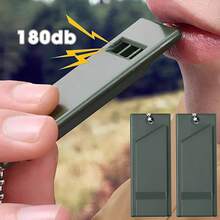 2 Outdoor Military-Grade Survival Tri-Frequency Whistles, Life Whistle, Emergency Whistle, Corrosion-Resistant, Highly Stable. High-Frequency Tri-Tone With Extremely Strong Penetration, Suitable For Earthquake Rescue, Team Communication, Repelling Wild Animals. Essential For Outdoor Survival. - 墨綠色 - 查看 8