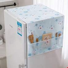 1pc Ins Style Multi-Function Refrigerator Dust Cover With Pocket, 23.62in*70.86in / 21.65in*51.18in, Suitable For Dual-Door And Single-Door Refrigerators, Oil/Water Proof, Modern Decorative Fabric Storage, Suitable For Home And Kitchen, Assorted Patterns, PET Material, Appliance Top Protector | Decorative Storage | (Pattern Random),Kitchen Decor,Household Items,Mother's Day Gift,Bedroom Decor,Garden,Kitchen Decor,Summer,Beach,Travel Essentials,Room Decor,Squishy,Graduation - Multicolor - View 8