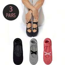 3/4/5/6/8-Pack Women's Non-Slip Yoga Socks - Professional Sports Grip, Suitable Running, Gym, Pilates, Ballet & Floor Exercises - Multiple Colors Available: Black, Pink, Gray, Red, With Arch Support & Ankle Cushioning - Dance & - 黑色 灰色 紅色 - 3 雙 - 查看 3