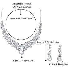 Clear Crystal Rib Statement Necklace Earrings Set Spark Rhinestone Women Jewelry Set Chunky Bridal Teal Crystal Drop Accessories For Ladies And Bridesmaids{Inchcolor_nameinch:InchWhiteinch} - Putih - View 2