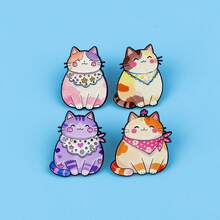 1pc Cute Colorful Cats Enamel Pines Cartoon Animals Brooch Metal Pin Badge On Backpack Clothing Accessories Fashion Jewelry Gifts