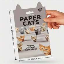 50pcs Geometric Origami Cat & Dog Animal Origami DIY Folding Paper, 50 Cute Origami Kittens, Paper Art Kit, Funny 3D Paper Dogs, Cats And Dinosaurs, Animal Paper Sculptures For Kids, Teens And Adults, Desk Decoration And Gift, DIY Art Gift - Multicolor - View 7
