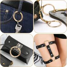 10 piezas de 33mm Anillos en O de resorte de gatillo Ganchos de metal redondos Mosquetones Adecuados para manualidades DIY, llaveros, billeteras y bolsos - Multicolor - Ver 7