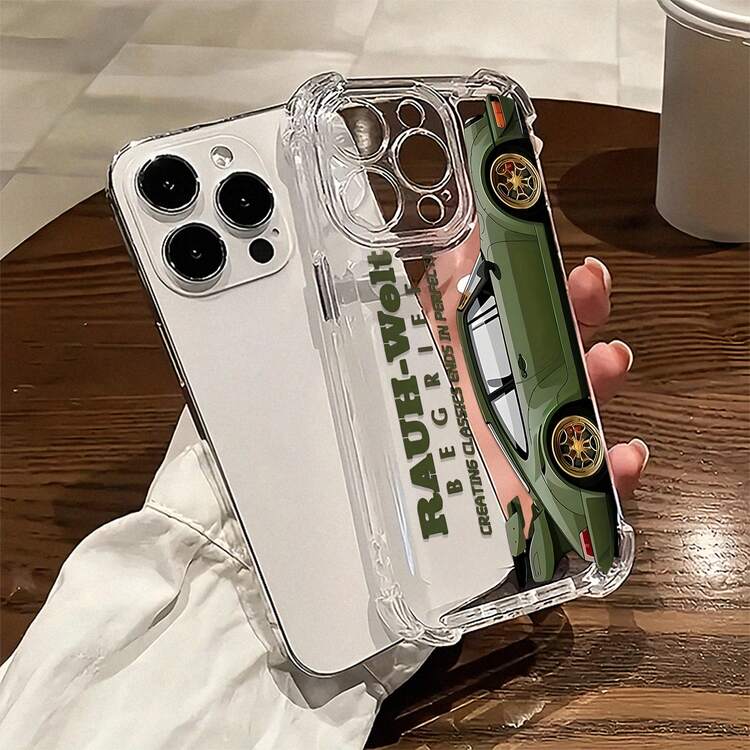 Qué coches tan chulos Qué funda de teléfono Compatible con fundas de teléfono   17  16 Pro Max  15 Pro Max  13 y  12 Fabricada en material TPU proporciona protección contra golpes y caídas Es un gran regalo para familiares, amigos, novios, novias y Halloween - transparente - Añade 1