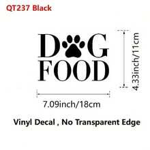1pc Pet Food Sticker, Removable Vinyl Art Decal For Pet Food Storage Box, Car, RV, Outdoor Use - Black - View 9