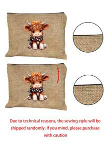 Khaki Leinentasche im Highland Cow Stil, Handtasche und passendes Make-up Täschchen/Münzbörse mit Kuh- und Sonnenblumen-Muster, Muttertags-Geschenk, personalisierte Geschenktasche, Pendelrucksack mit Schnalle und Reißverschluss-Kosmetiktasche, geeignet für Hochzeiten, Geburtstage, Strände, Urlaube, das perfekte Geschenk für Frauen, Mütter, Lehrer, Freunde, Brautjungfern, große Taschen, Studenten und Schulanfang, geeignet für Naturliebhaber und Frauen - Verschiedenfarbig - Übersicht 11