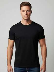 Kit Of 2 Men's T-Shirts 100% Cotton Tshirt Max T Clothing Summer Fashion Basic Everyday Wear - 白色 - 查看 6