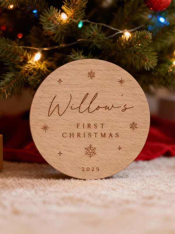 Customized Children & Teens Announcement Sign, Round Wooden Birth Name Plaque, Hello World Reveal Photo Prop, New Parent Keepsake, Baby Birth Announcement Wooden Letter & Graphic Monthly Milestone Cards