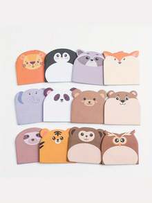 240 szt. (12 opakowań) uroczych bloczków na notatki w kształcie zwierzątek, duża pojemność, mocny klej, karteczki w kształcie zwierzątek, odpowiednie do szkoły, biura, na powrót do szkoły, na imprezę, na drobne prezenty, urocze naklejki ze zwierzętami, do scrapbookingu, naklejki ze zwierzętami, bloczki na notatki, artykuły szkolne, artykuły papiernicze, samoprzylepne notatki