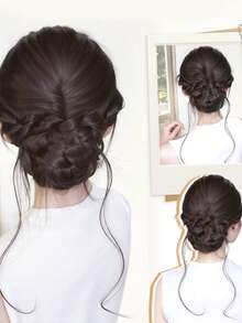 Synthetic Wigs Grip Bun Synthetic Hairpieces Heat Resistant Hair Grasp And Clip The Flower Bud Head Suitable For Women's Daily Wear And Gatherings - Multicolor - View 6