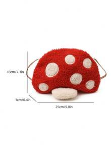 Cartoon Mushroom Shaped Shoulder Bag, Suitable For Boys And Girls, Soft And Cute, Crossbody Bag Suitable For Autumn And Winter - Red - View 8