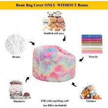 Storage Bean Bag Chairs Cover NO Filler Bean Bag Cover Living Room Furniture 31x20 Inch Soft Washable Plush Fiber Adult Bean Bag Bed Fuzzy Love Sack Beanbag Cover NO Filling