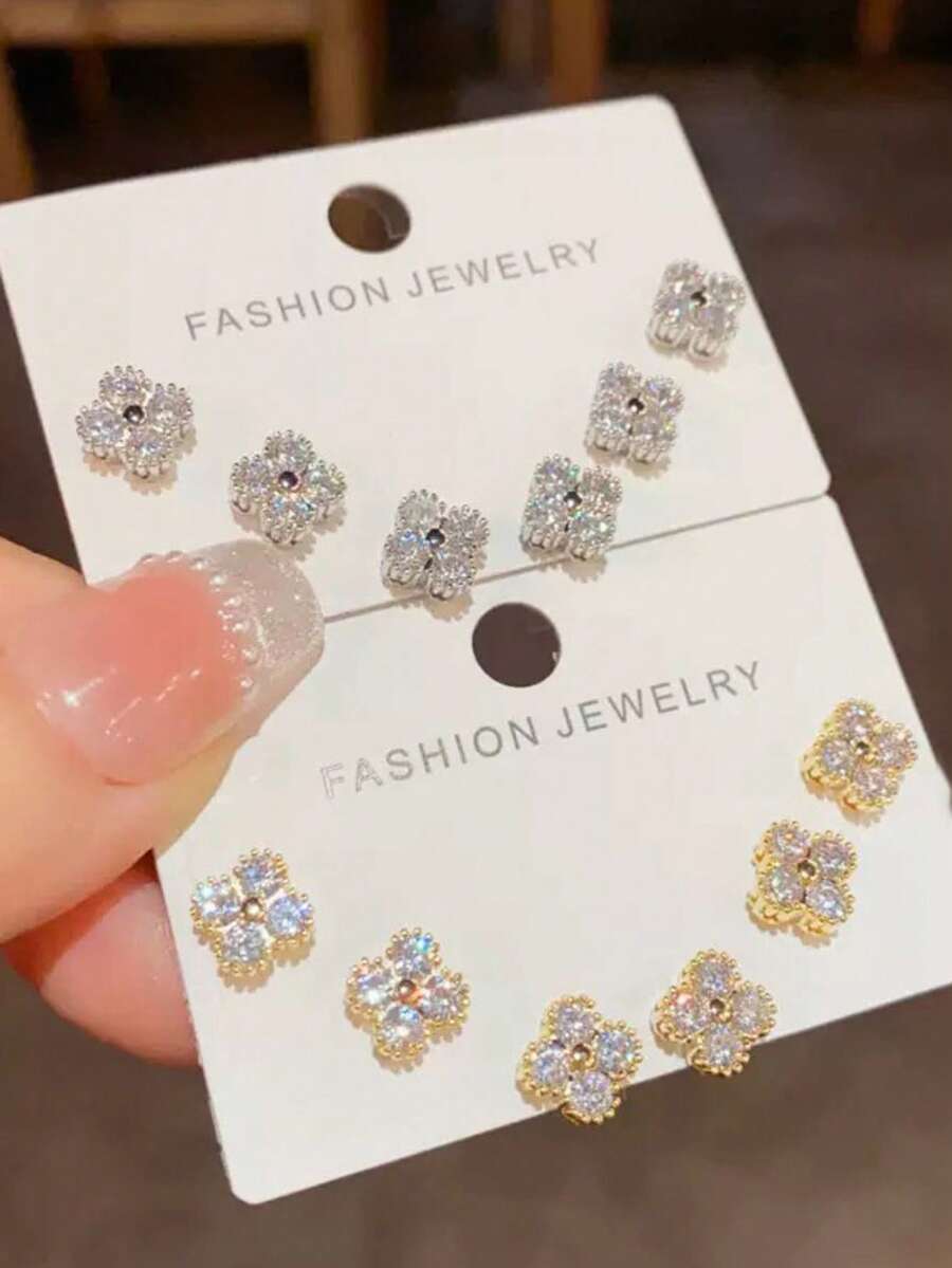 1 Cặp/3 Cặp Hoa tai đinh tán bằng bạc Sterling 925 mạ Zirconia sang trọng thanh lịch dành cho nữ, Thích hợp cho hàng ngày, tiệc tùng, quà tặng cho bạn bè, Hoa tai mùa thu, Quà tặng Giáng sinh, Phụ kiện trang sức bạc thiết kế chữ C kép - Hoa tai 2 - Xem 1