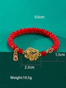1pc Chinese Style Dragon Bracelet, Chinese New Year Blessing Bracelet, Suitable For New Year Gifts - Dragon - View 4