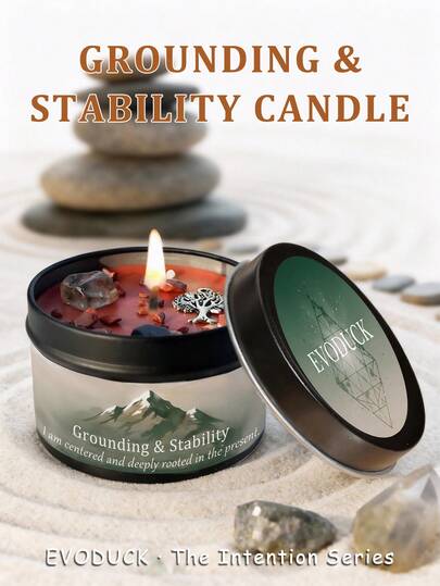 Candele profumate EVODUCK, candela di attrazione, radicamento e manifestazione | Vetiver e cedro 3oz candela di cera di soia profumata | Candela per decorazione della stanza per concentrazione, meditazione, yoga e lettura | Candela natalizia, regalo di compleanno per donne e amiche | Decorazioni natalizie, candela di Ognissanti