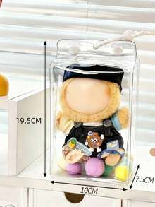 1pc Transparent Dust Cover - Square Storage Bag, Waterproof, Ideal For Protecting, Storing And Displaying Plush Toys Or Collectibles In Wardrobes And Shelves, Clear Protective Case For Dust-Proof Organization, Durable, Lightweight And Easy To Clean, Maintains Plush Texture And Color, Unobtrusive, Modern Aesthetic, Doll Not Included, Versatile, Space-Saving, Giftable, Great For Home, Office Or Display Corners - Clear - View 5