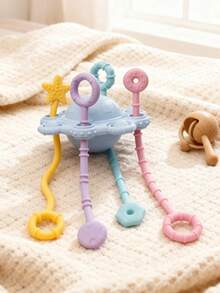 ETETOO 1 szt. zabawka do żucia Montessori, wczesna zabawka edukacyjna, zabawka do ciągnięcia – prezent dla dziewczynek i chłopców, zabawka podróżna dla maluchów