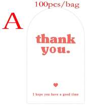100pcs/Pack Simple English Thank You Stickers, Pink Airplane Seal Labels For Package, Gift, Party, Baking Decoration
