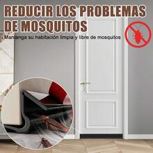 Tope de Burlete para Puerta, 2pzs Guardapolvo para Puerta de 93cm,Tira de Sellado de Doble Cara con Bloqueo de Ruido/Viento/Insectos, Recortable,para Interiores, Dormitorios y Oficinas (Negro) - gris - Ver 11
