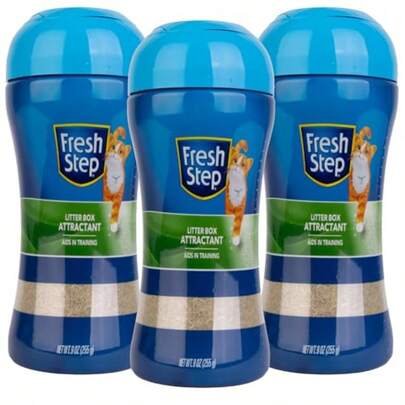 Fresh Step Atrayente en Polvo para Arenero de Gatos Ayuda Natural para Entrenar Gatos y Gatitos Excelente Manera de Mantener su Hogar Limpio y Entrenar a su Mascota 255 Gramos Paquete de 3