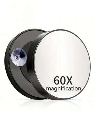 60x Double Suction Cup Magnifying Mirror, High Definition Portable Makeup Mirror, Acne Pore Home And Travel Beauty Magnifying Mirror Valentine's Day Gift