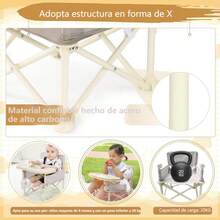 Silla Alta Ergonómica para Bebé con Altura y Reposapiés Ajustables - Cojín Desmontable, Fácil de Limpiar, Ideal para Alimentación y Crecimiento - Amarillo - Ver 6