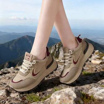 Women's Thick Sole Anti-Slip Climbing Shoes, Versatile Outdoor Sports Shoes Suitable For Hiking And Outdoor Activities