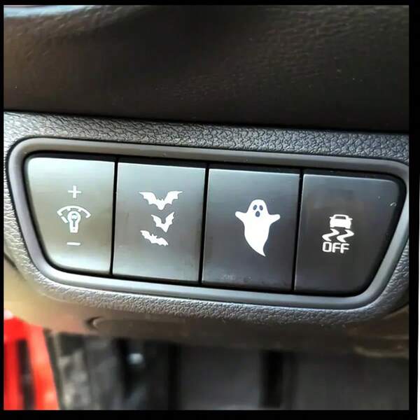 Car Stickers, Blank Button Stickers For Car Interior, Button Stickers, Funny Stickers, Instrument Control Button Stickers, Suitable For All Car Models