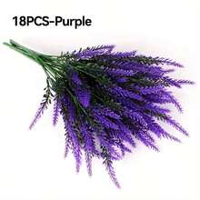 18pcs 5 Bundles Artificial Lavender Flower Bouquets - Durable, Beautifully Realistic Plastic Flowers For Home Room Table Decor, Holiday, Party Decor Garden Wedding Decor Outdoor Plants Artificial Outdoor Flower Seasonal Display - Multicolor - View 10