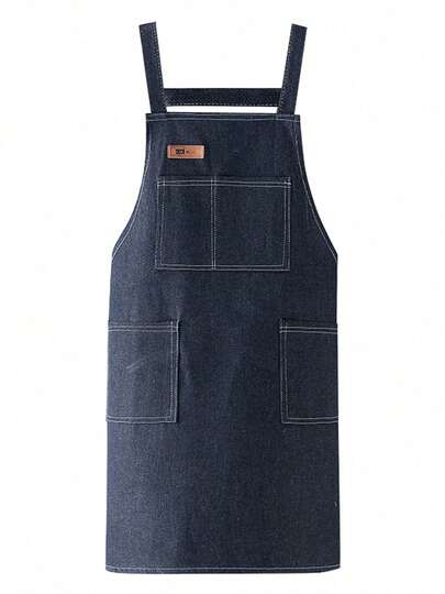 Denim Apron Soft - Unisex Bib Apron With Multifunctional Tool Pocket