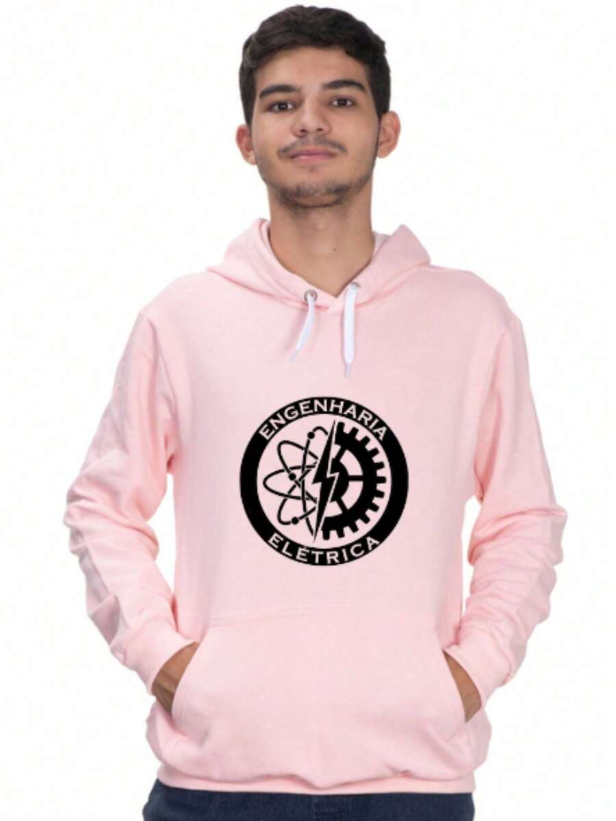 Unisex Electrical Engineering Sweatshirt With Kangaroo Pocket And Adjustable Hood. - Baby Pink - View 1