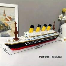 3,806pcs Cruise Ship Shaped Building Block Challenge Set - Educational Toy, Suitable For Boys & Girls, Improve Hand-Eye Coordination, Multi-Color ABS Material, Birthday Gift