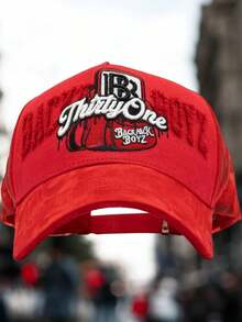 Thirty One Hats Gorra La Mochila Backpack Boyz Rojo Ajustable Lisa Diseño Único y Exclusivo para Ocasiones Casuales - Rojo - Ver 6