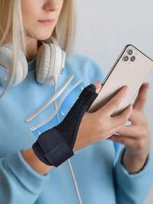 1 Pc-Adjust-To-Fit Thumb Stabilizer With 1 Splint &1 Spring, Wrist Brace, Thumb Splint, Thumb Brace For Men And Women, Suitable For Daily Work And Life, Fits Right Or Left, Black/ Grey - Multicolor - View 5