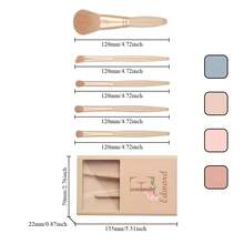 Custom Name 5 In 1 Makeup Brush Set, Versatile Cosmetic Brushes Kit With Powder/Nose Shadow/Eye Shadow/Smudge/Detail Brushes, Compact Travel-Ready With Built-In Mirror, Ideal Beauty Tools For Family & Friends - one-size - View 3