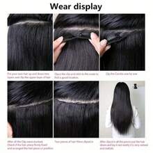 Clip In Hair Extensions Real Human Hair Clip Ins 8pcs Straight Human Hair Clip In Extensions Soft Silky Invisible Edge Brazilian Real Hair Extensions Clip In Human Hair For Full Head - Natural Black - View 7