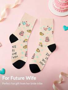 1Pair Husband Boyfriend Gift Ideas Funny Cool Socks For Men, Gifts For Men Romantic Gifts For Anniversary, Valentine's Day, Birthday - Multicolor - View 8