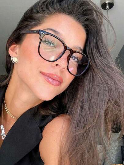 女士时尚豹纹多功能平光眼镜，适合职场佩戴