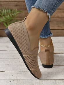 Women Flats - Khaki - View 2