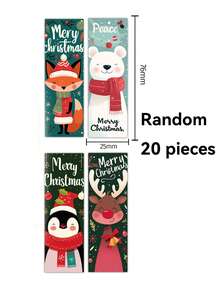 20 Stücke/50 Stücke/120 Stücke Weihnachts-Aufkleber - Süßer Weihnachtsmann, Eisbär, fröhliche Weihnachtsdesigns - rot, grün, gold, weiß, schwarz, blaugrüne Feiertags-Farben - geeignet für Geschenkverpackung, Karten, Dekorationen, Verpackung - Papiermaterial - geeignet für den privaten oder gewerblichen Gebrauch, Feiertags-Aufkleber, festliche Kartensiegel, lebendige Feiertags-Muster, saisonale Basteleien, dekorative Stempel, glatte Oberfläche, Kunstetiketten, unverzichtbar für Bastler - Verschiedenfarbig - Übersicht 10