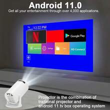 YH200 Mini Portable Smart Projector, USB Powered, Compatible With Smartphones And Tablets. It Has 360 ANSI Lumens Brightness, Supports WiFi 6 And Bluetooth 5.0, Runs On Android 11.0 OS, Built-In Hi-Fi Stereo, And Supports 1080p Playback. (Optimal Projection Distance: 0.3 Meters-1.3 Meters, Projector Should Operate At The Specified Rated Power, Otherwise It May Affect The Projection Effect.) - Multicolor - View 3