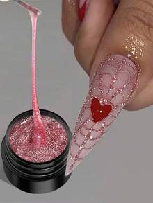 反光闪光蜘蛛网线条凝胶指甲油，金银粉彩色拉线绘画UV凝胶，超闪闪光条纹设计涂鸦条纹，可卸指甲油，适合在家DIY法式美甲和沙龙美甲 - 彩色 - 查看 6