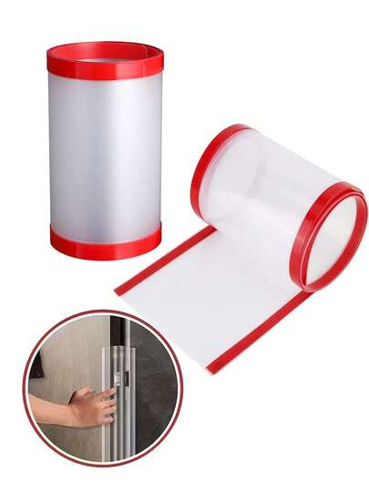 1pc Modern Polypropylene Door Pinch Guard - 3.94 Inches X 47.24 Inches, Suitable For Home And Office, Prevents Finger Pinching, Reusable Self-Adhesive Protective Strip, Recommended For Plastic Surfaces, Matte Surfaces, Rectangular, Removable