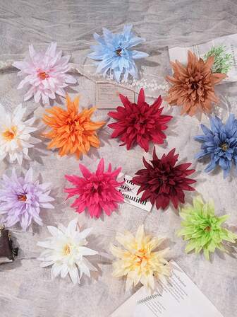 10/20Pcs Artificial Flower Crab Claw Chrysanthemum, 5.51in Silk Fake Flower Heads, DIY Handmade Material For Flower Wall Backdrop Decoration Accessories, Wedding Decoration, Bedroom Yard Home Decoration, Party Decoration, Valentine's Day, Spring Decor