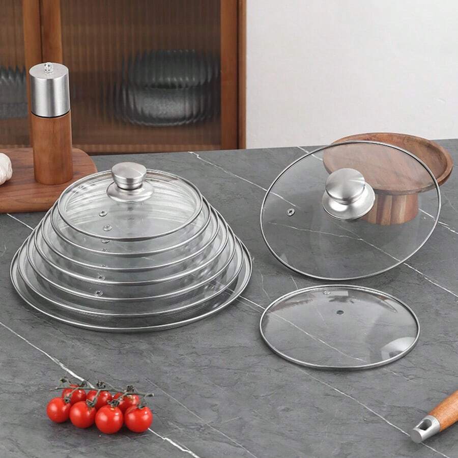 1pc Glass Lid, Available Sizes: 14/18/28/30cm, Suitable For Rental Apartment Kitchen, Home Kitchen, Restaurant, Camping And Daily Home Cooking, Cooking Accessory - Multiple Specifications - View 1