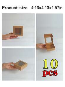 10/30个装白色小礼盒，带透明窗口，适用于珠宝、肥皂、糖果等，手工制品纸板包装，装饰性扁平散装盒，适合礼品、工艺品、赠品、婚礼派对、新娘送礼会等场合。