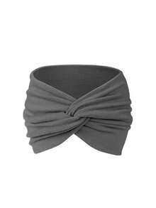 宽弹力发带，适合女孩——防滑瑜伽、运动和波西米亚风发带 | 加厚打结发带，适合所有发质 | 黑色、棕色、灰色、深蓝灰色 | 多功能发饰，多功能发带 | 打结发带 | 防滑设计 - 彩色 - 查看 9